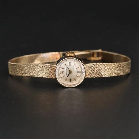 vintage ladys 14 kt rolex square dial watch